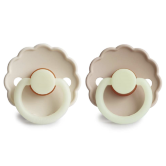 FRIGG Daisy - Round Latex 2-Pack čiulptukai - Cream night/Croissant night