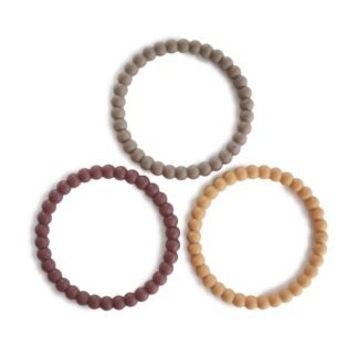 Mushie silikoninis kramtukas-apyrankė Berry/Marigold/Khaki