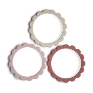 Mushie silikoninis kramtukas-apyrankė Rose/Blush/Shifting Sand