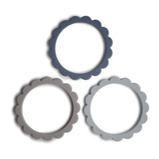 Mushie silikoninis kramtukas-apyrankė Steel/Dove Gray/Stone